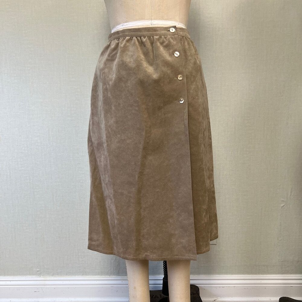 EUC Vintage late 70s early 80s Ultra Suede Maxi Wrap Skirt Large Vintage size 14